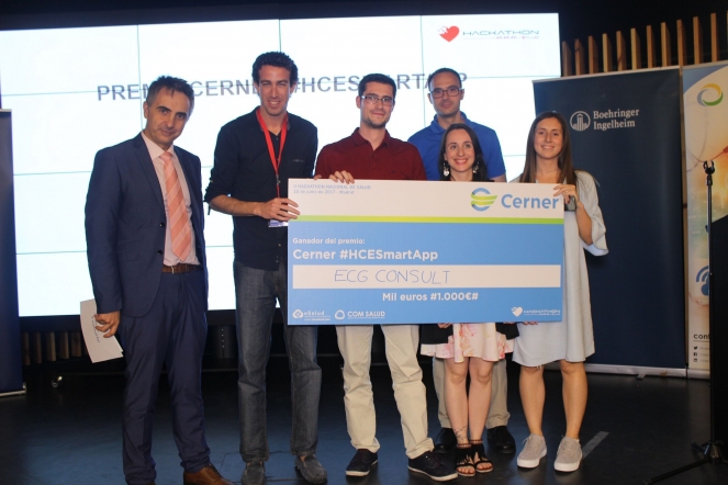 Una aplicación para la consulta remota de electrocardiogramas gana el premio Cerner HCESmartApp del Hackathon de Salud
